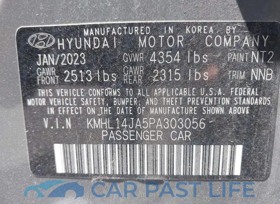 KMHL14JA5PA303056# 9