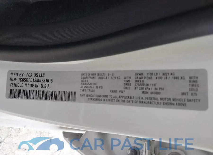 1C6SRFBT3MN831615# 9