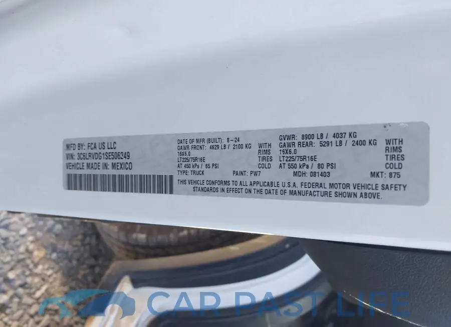 3C6LRVDG1SE506249# 9