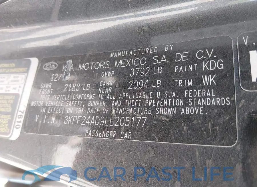 3KPF24AD9LE205177# 9