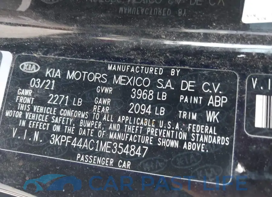 3KPF44AC1ME354847# 9