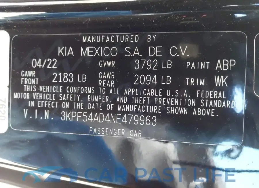 3KPF54AD4NE479963# 9