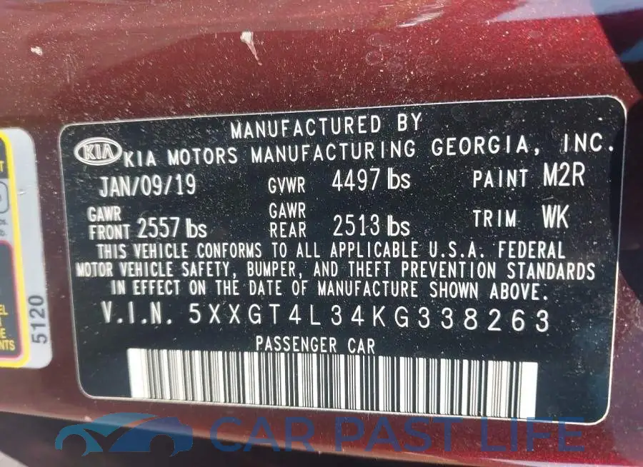 5XXGT4L34KG338263# 9