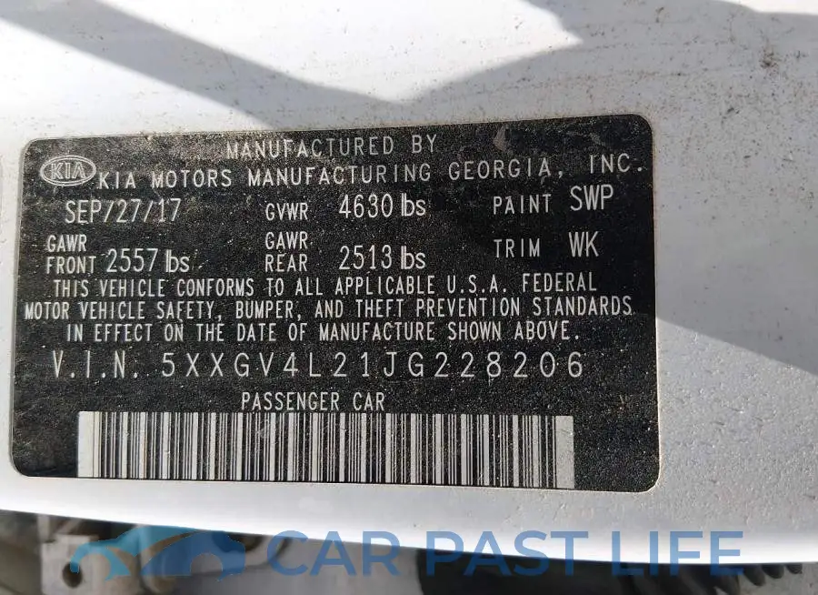5XXGV4L21JG228206# 9