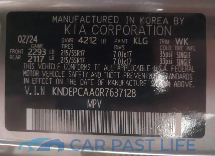 KNDEPCAA0R7637128# 9