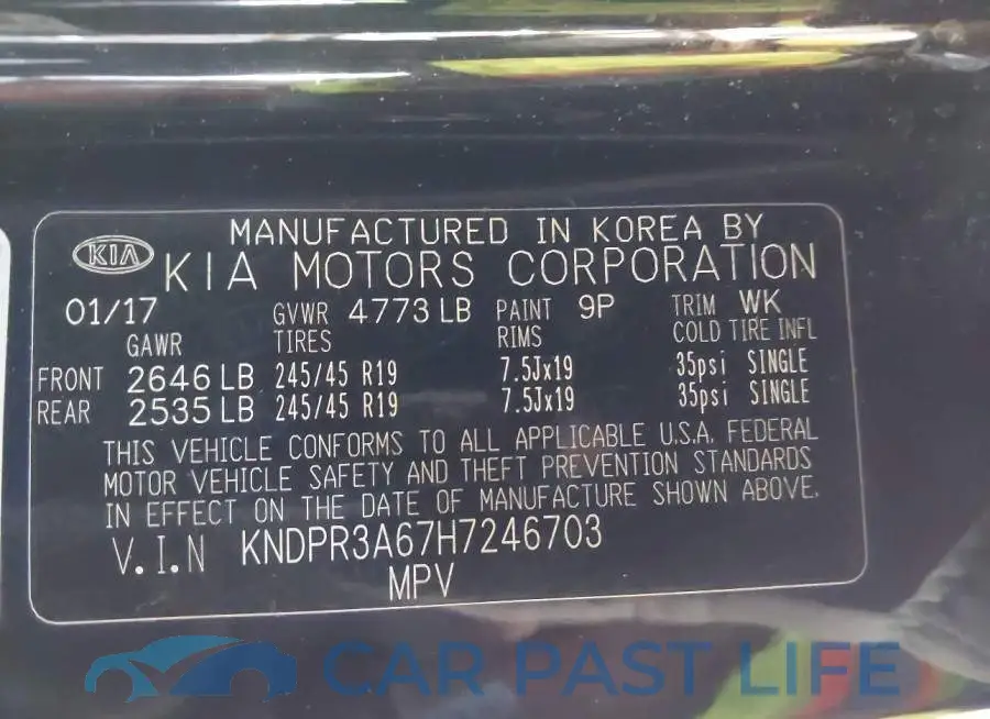 KNDPR3A67H7246703# 9