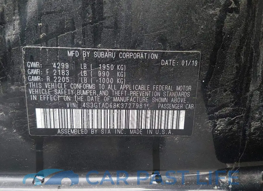 4S3GTAD68K3727981# 9