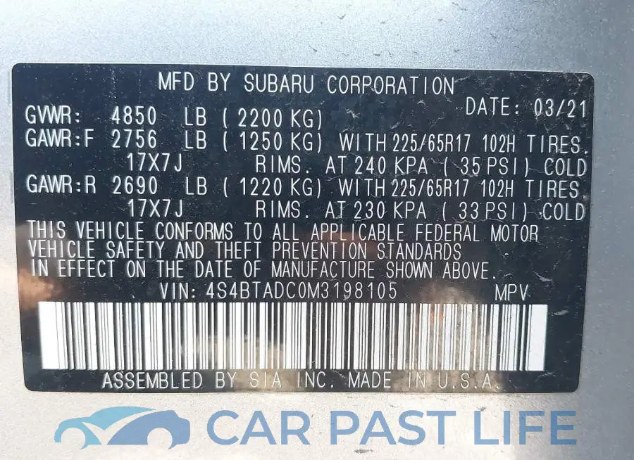4S4BTADC0M3198105# 9