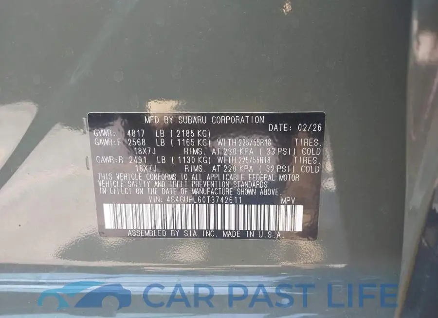 4S4GUHL60T3742611# 9