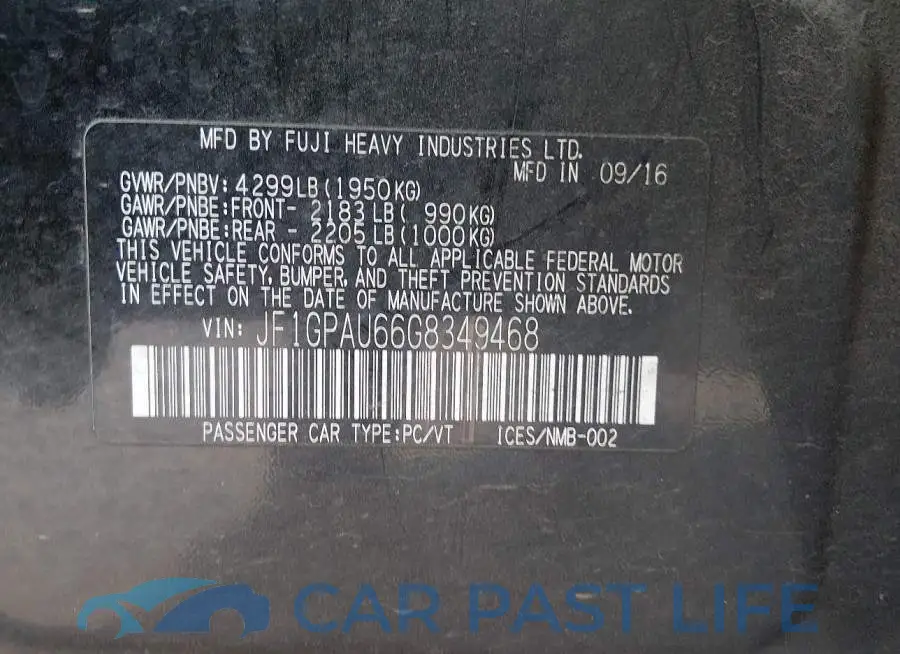 JF1GPAU66G8349468# 9