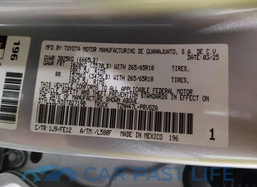 3TYLC5LN3ST027190# 9
