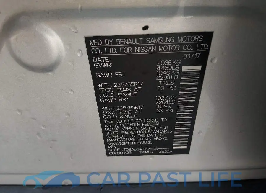 KNMAT2MT9HP565331# 9