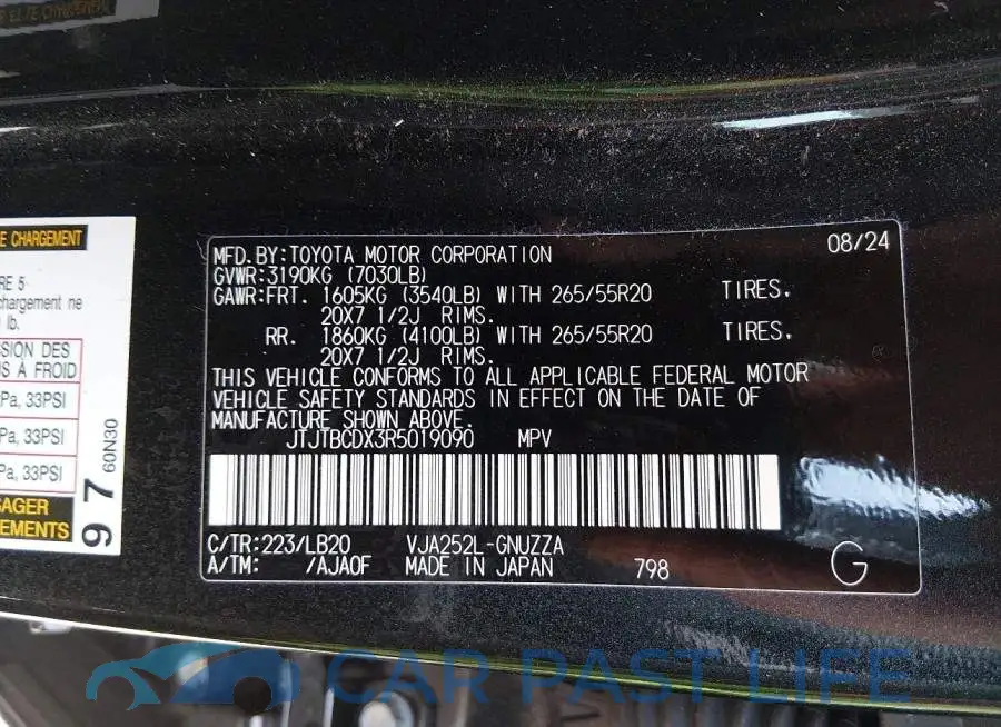 JTJTBCDX3R5019090# 9