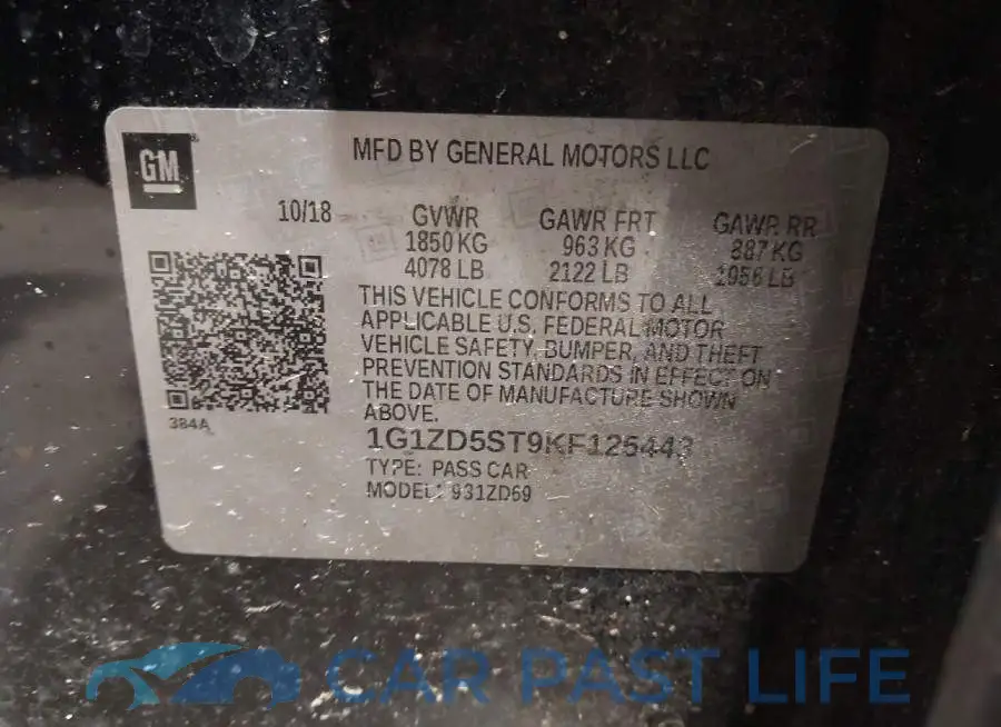 1G1ZD5ST9KF125443# 9