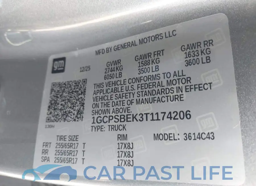 1GCPSBEK3T1174206# 9