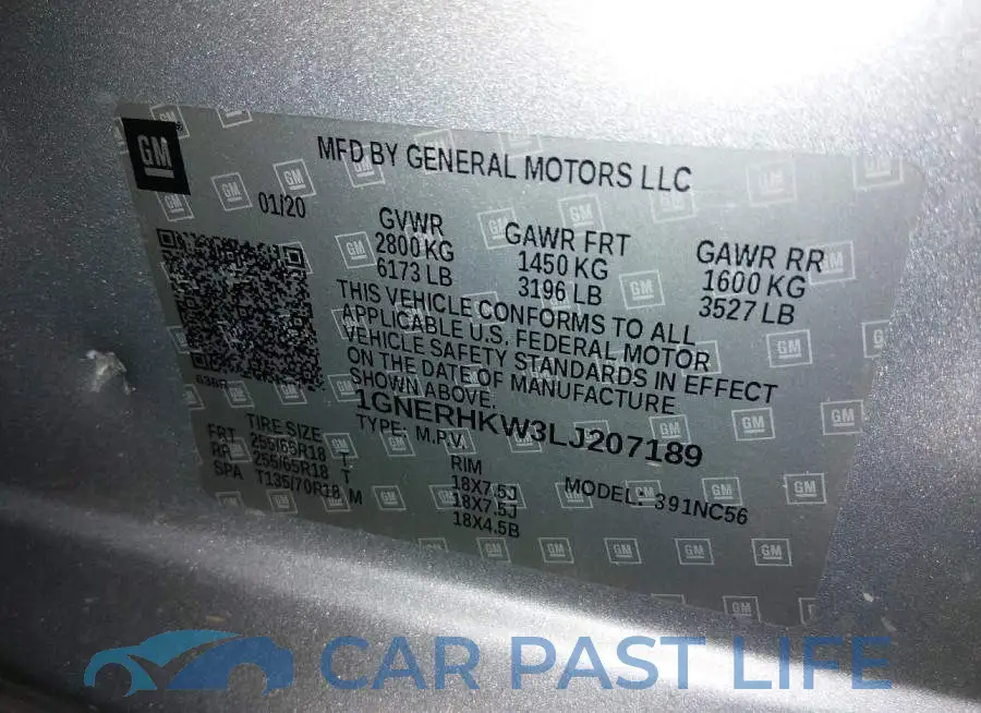 1GNERHKW3LJ207189# 9