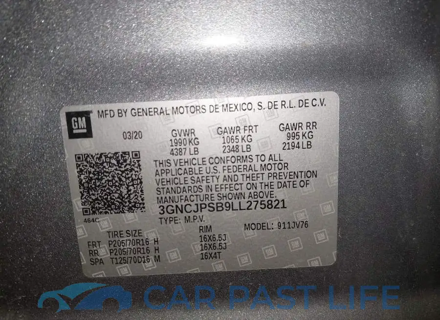 3GNCJPSB9LL275821# 9