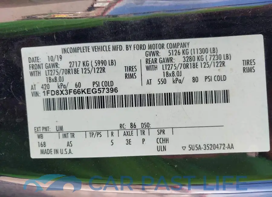 1FD8X3F66KEG57396# 8