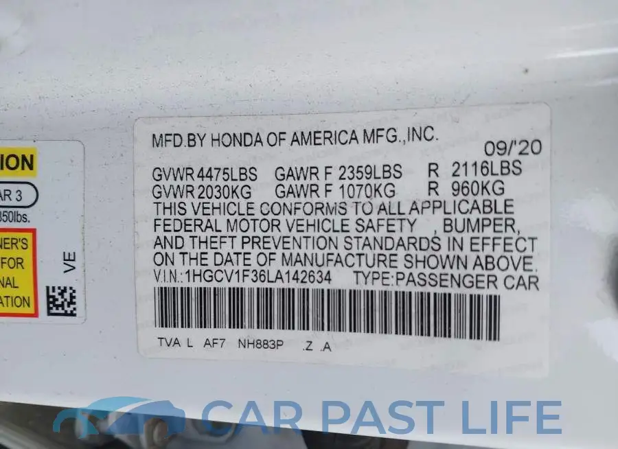 1HGCV1F36LA142634# 9