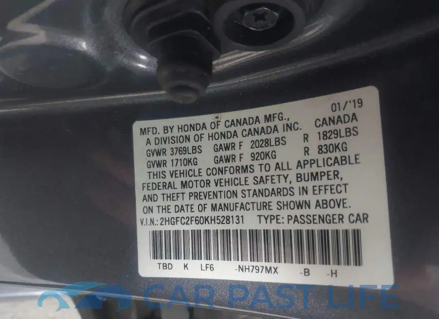 2HGFC2F60KH528131# 9