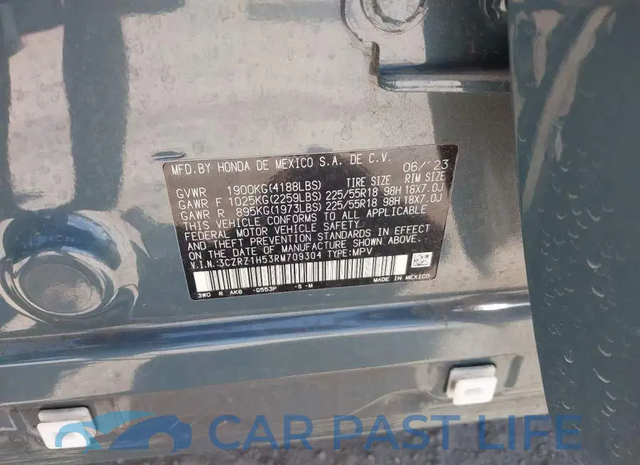 3CZRZ1H53RM709304# 9
