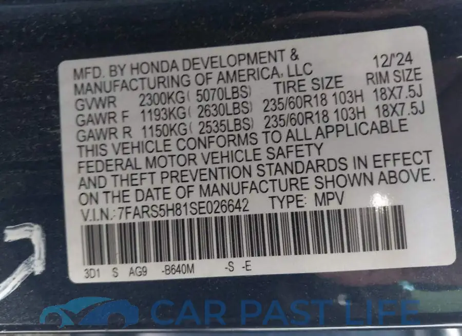 7FARS5H81SE026642# 9