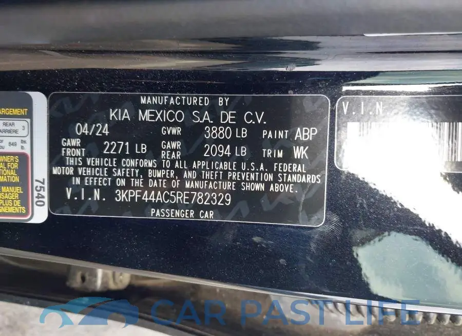 3KPF44AC5RE782329# 9