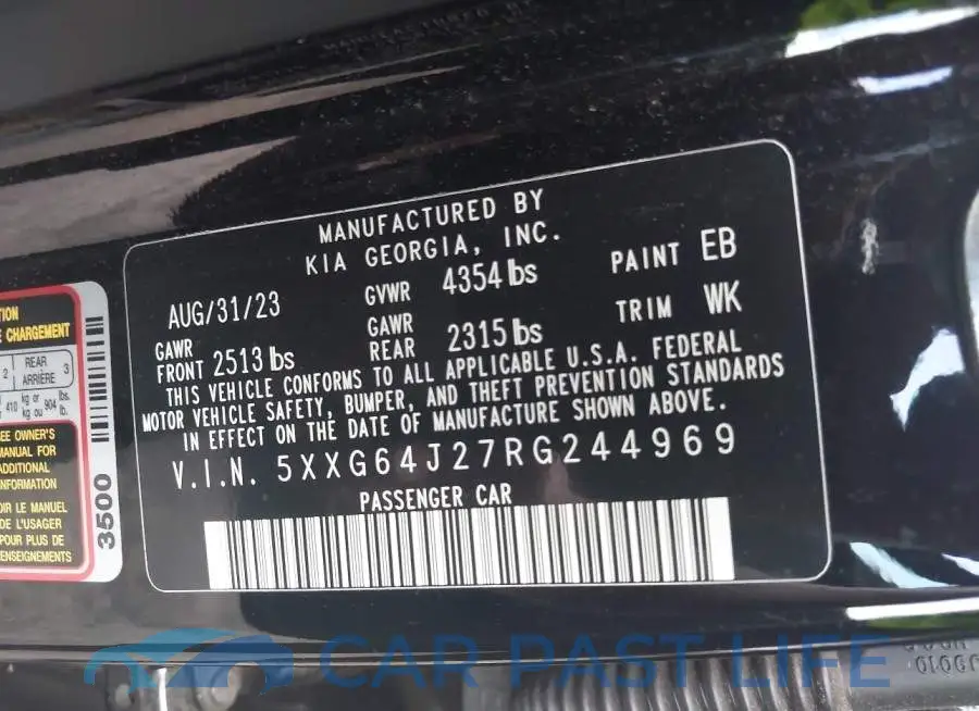 5XXG64J27RG244969# 9