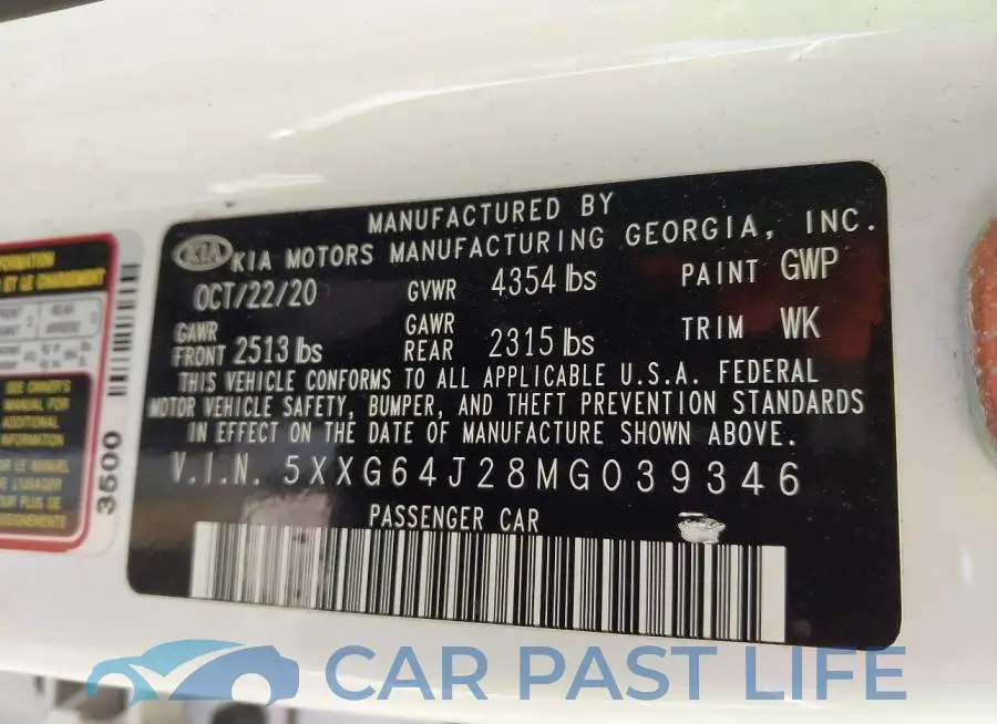 5XXG64J28MG039346# 9