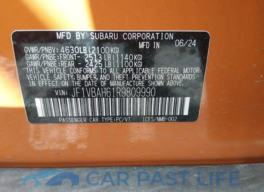 JF1VBAH61R9809990# 9
