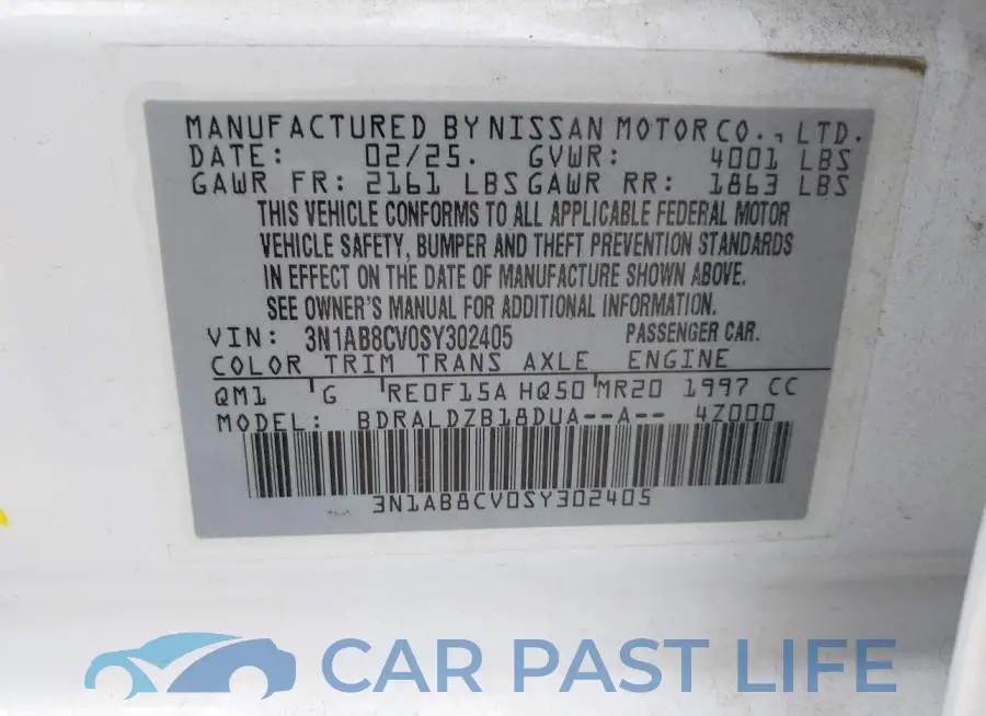 3N1AB8CV0SY302405# 9