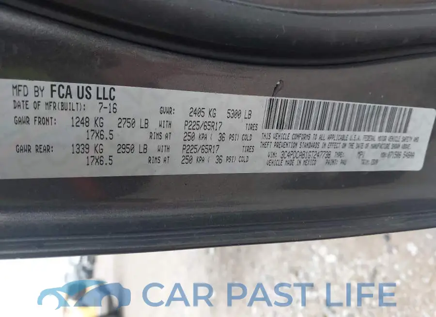 3C4PDCAB1GT247738# 9