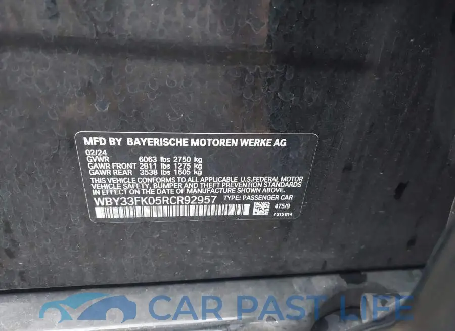 WBY33FK05RCR92957# 9