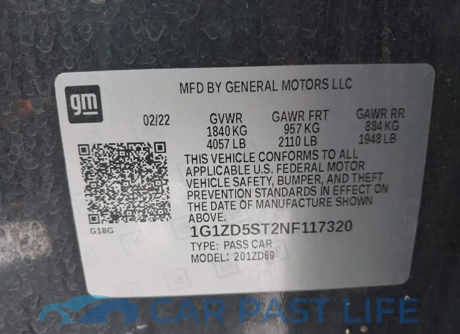 1G1ZD5ST2NF117320# 9