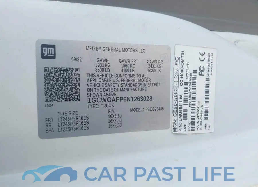 1GCWGAFP6N1263028# 9