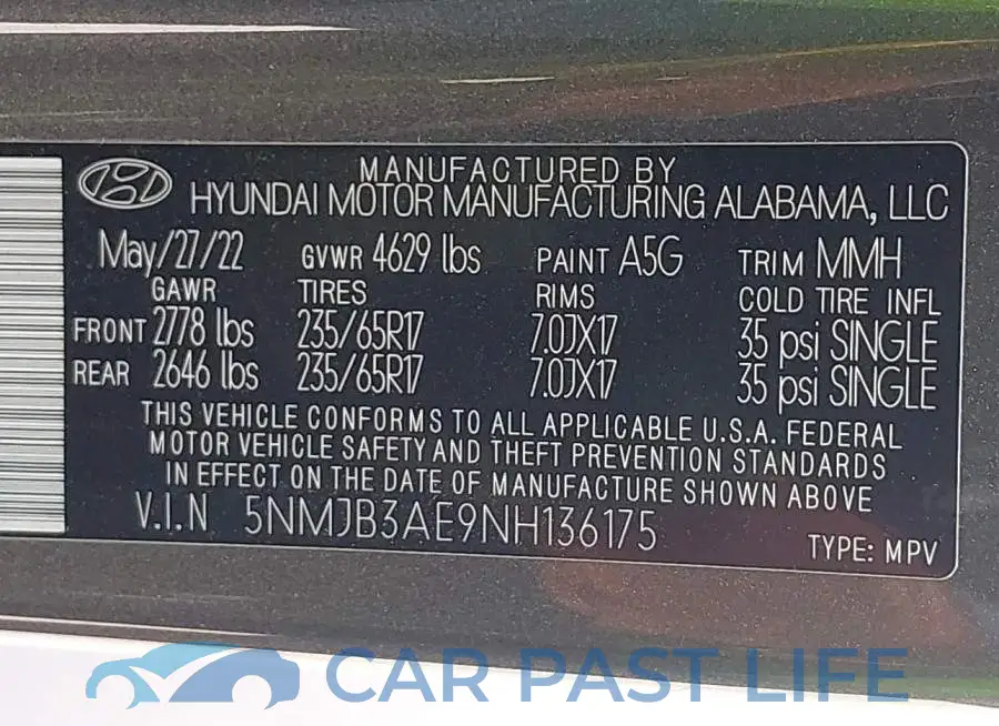 5NMJB3AE9NH136175# 9