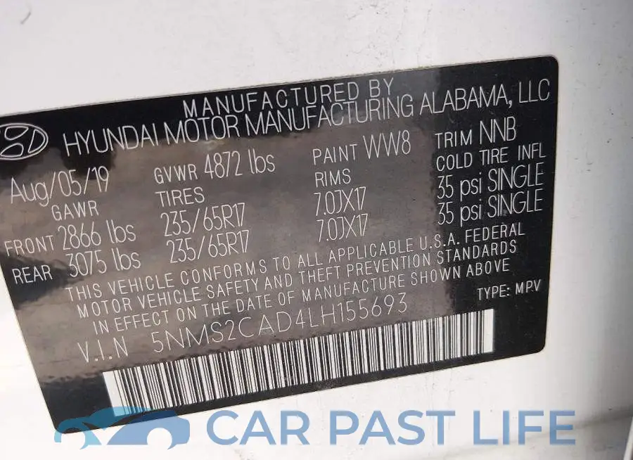 5NMS2CAD4LH155693# 9