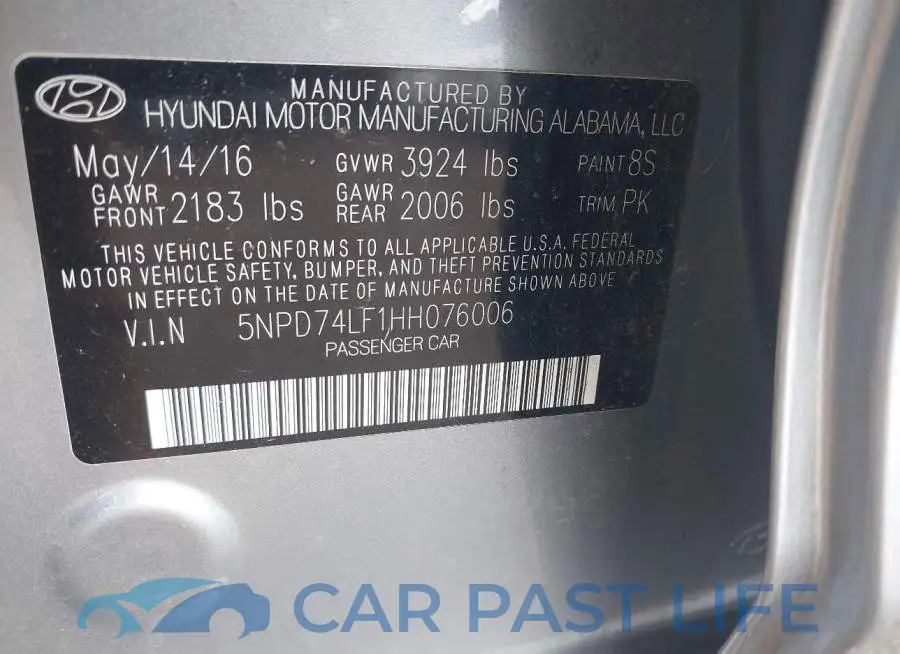5NPD74LF1HH076006# 9
