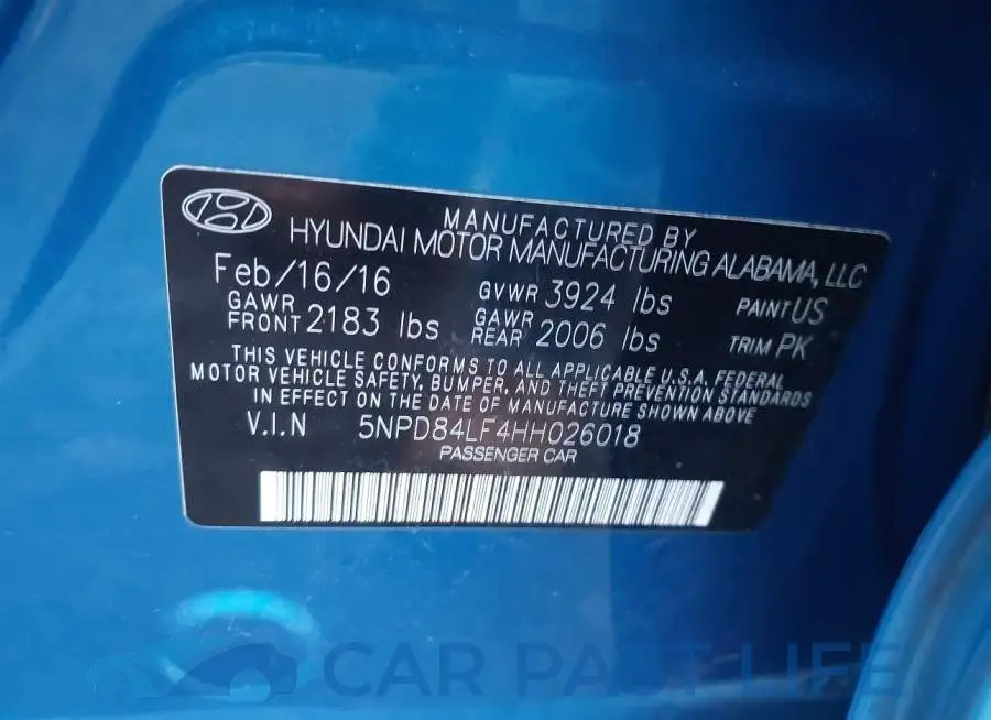 5NPD84LF4HH026018# 9