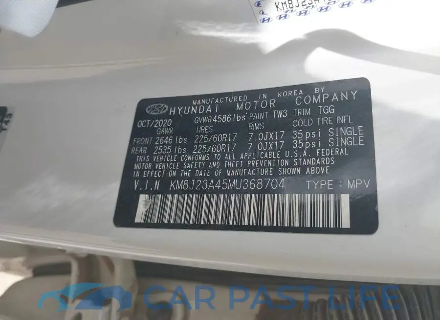 KM8J23A45MU368704# 9