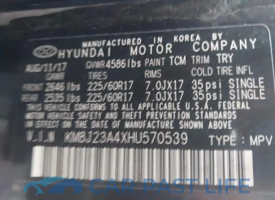 KM8J23A4XHU570539# 9