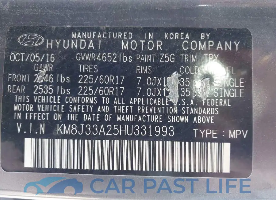 KM8J33A25HU331993# 9