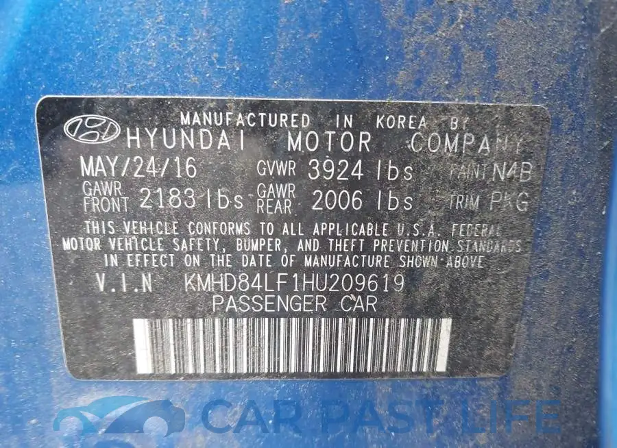 KMHD84LF1HU209619# 9