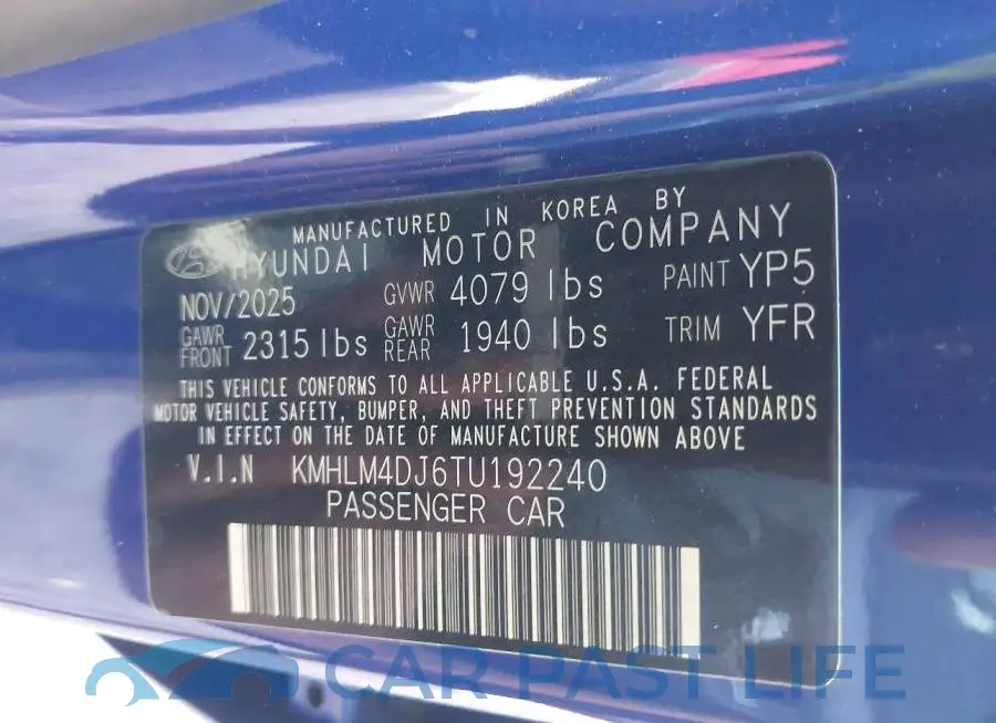 KMHLM4DJ6TU192240# 9