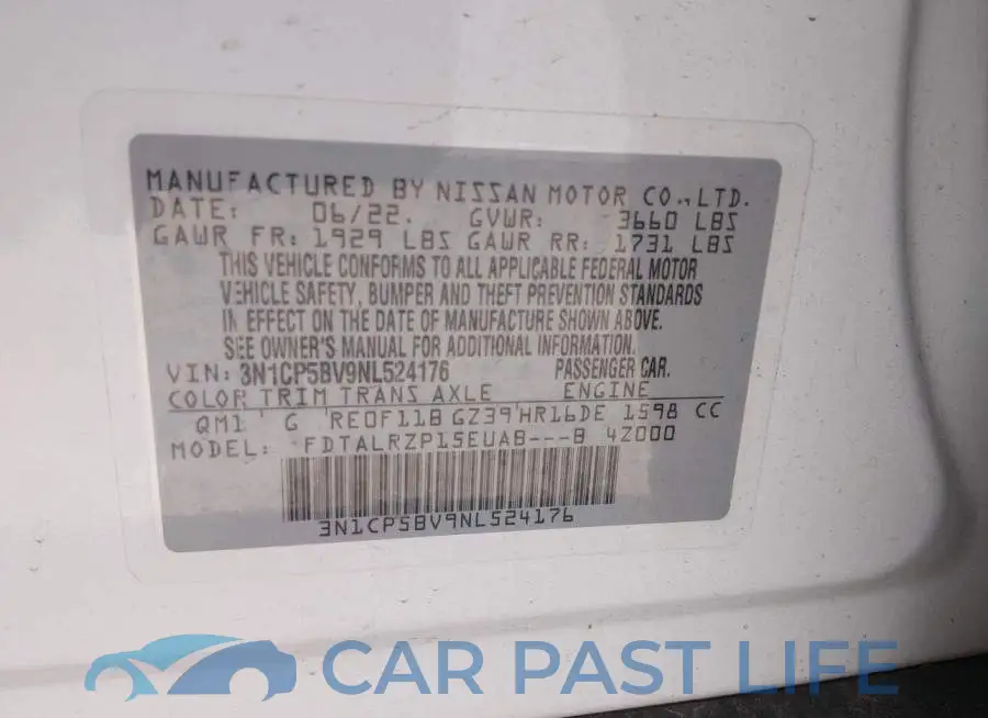3N1CP5BV9NL524176# 9