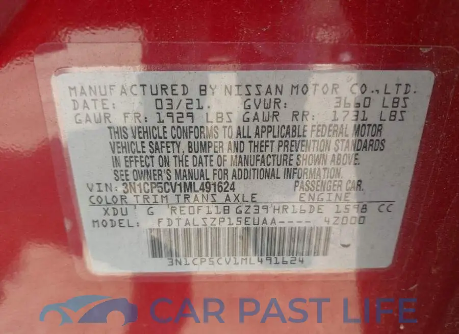 3N1CP5CV1ML491624# 9