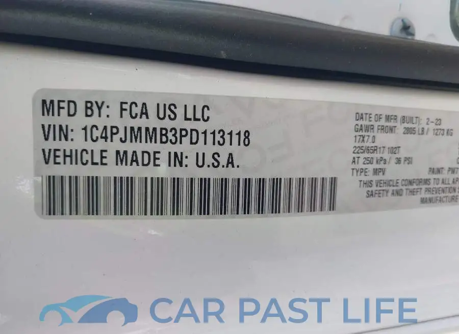 1C4PJMMB3PD113118# 9