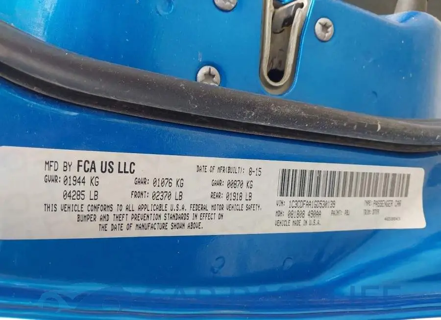 1C3CDFAA1GD530139# 9