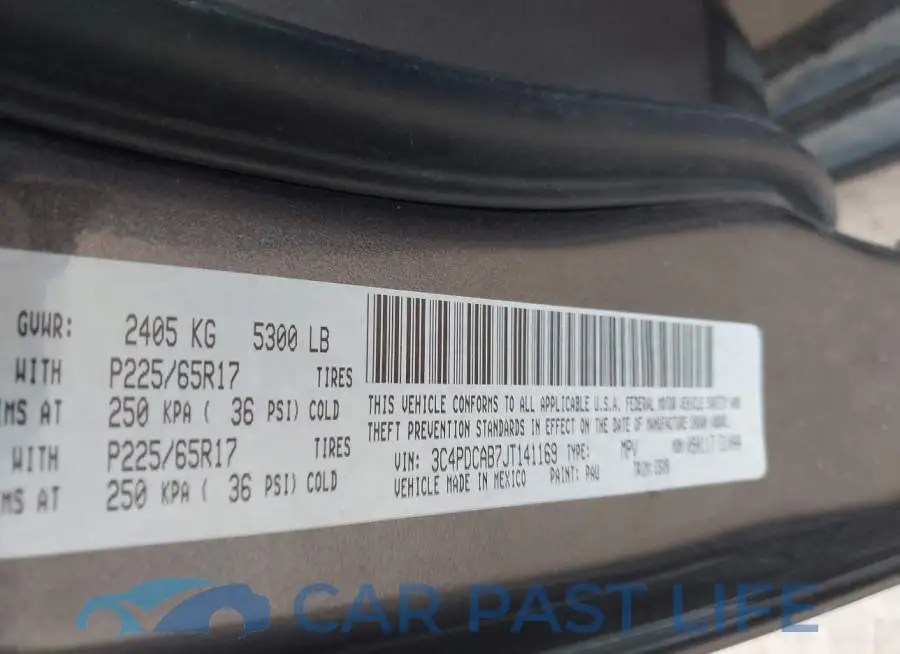 3C4PDCAB7JT141169# 9
