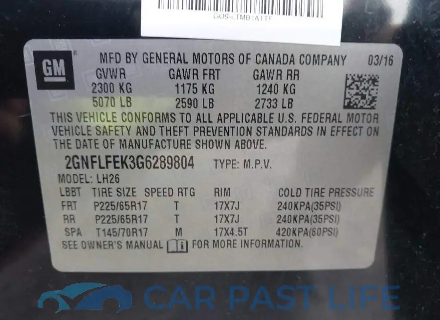 2GNFLFEK3G6289804# 9